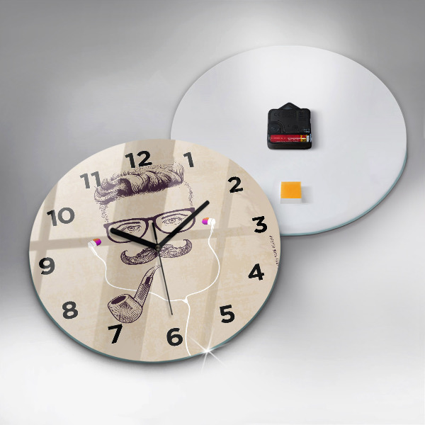 Reloj redondo pared Hombre con pipa
