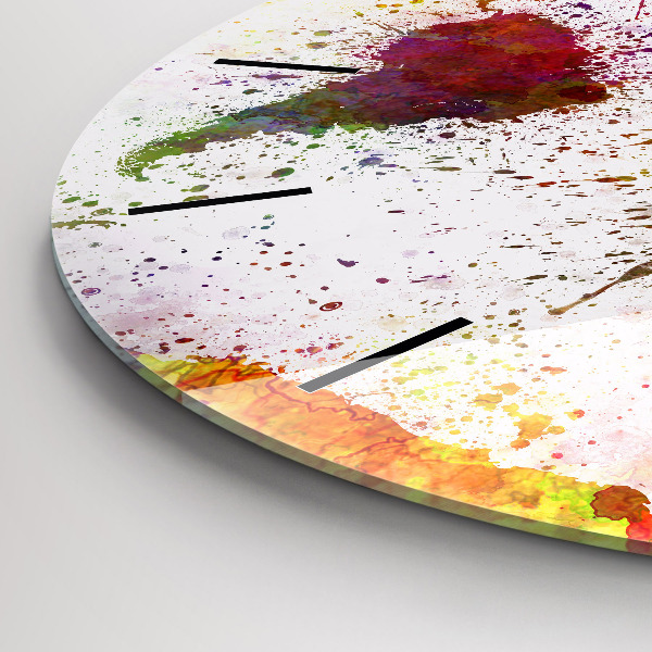 Reloj de cristal redondo Mapamundi en acuarela