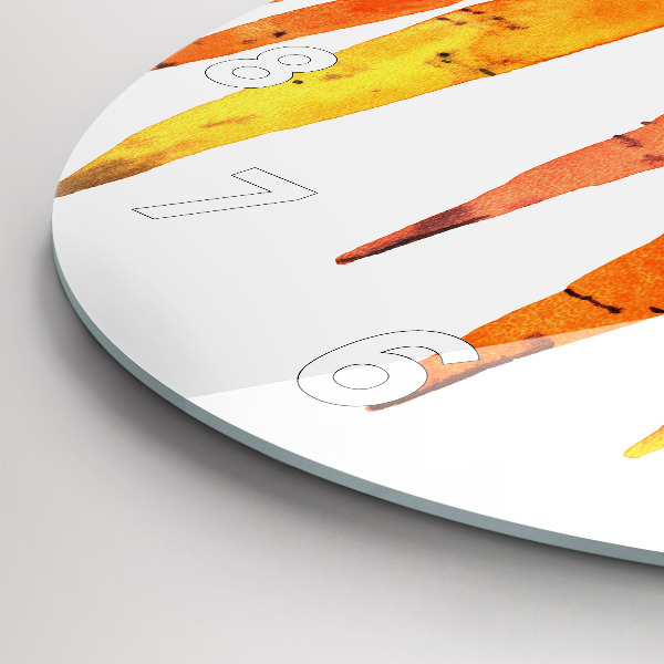 Reloj redondo pared Ilustración de zanahorias