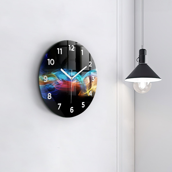 Reloj de pared redondo Líneas abstractas de colores
