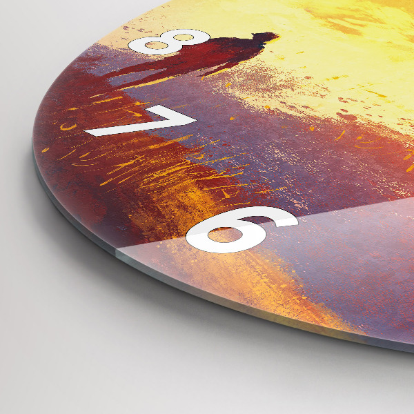 Reloj de cristal redondo Paisaje otoñal