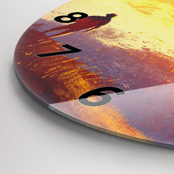 Reloj de cristal redondo Paisaje otoñal