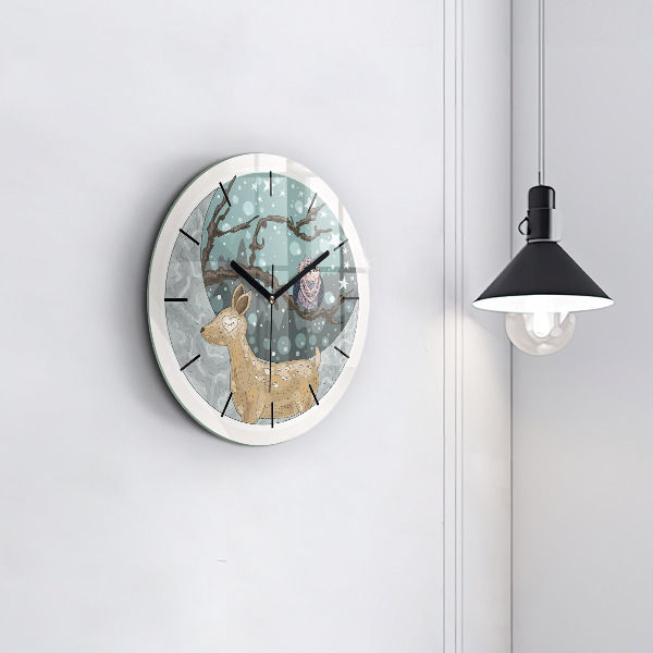 Reloj de pared redondo Animales nocturnos Luna