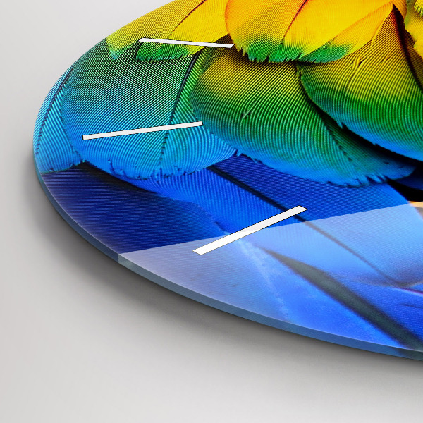 Reloj de pared redondo Pájaro Ara Alas de colores