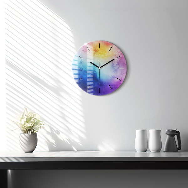 Reloj redondo pared Manchas de colores