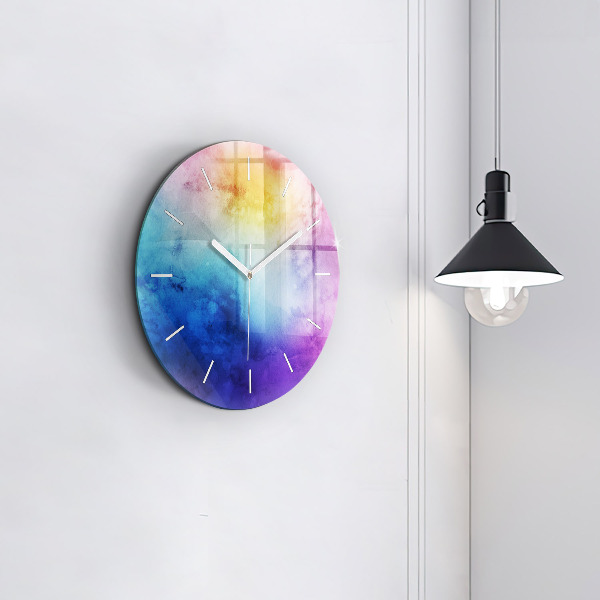 Reloj redondo pared Manchas de colores