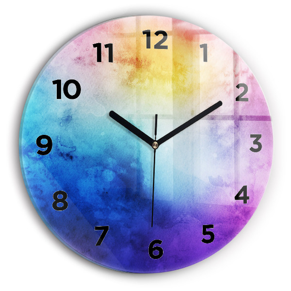 Reloj redondo pared Manchas de colores