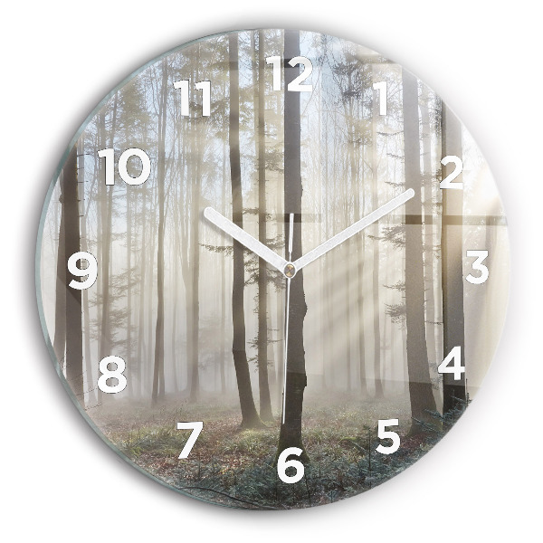 Reloj de pared redondo Bosque en niebla