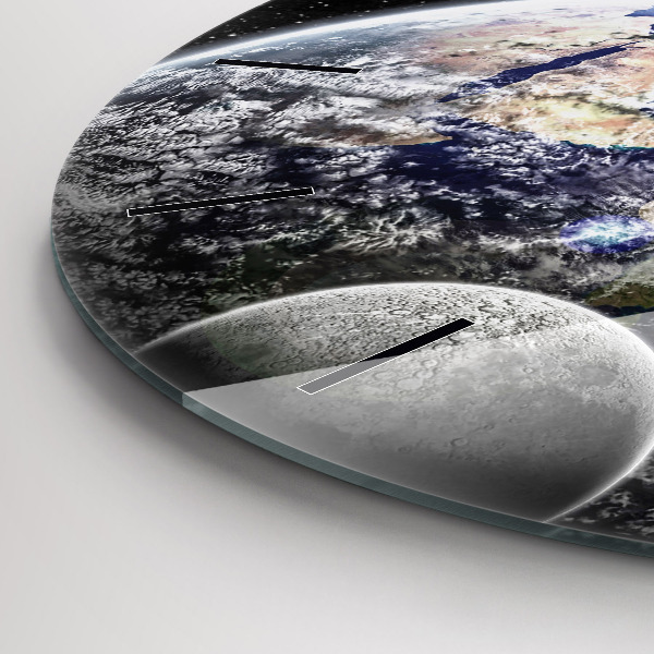 Reloj de pared redondo Tierra Luna Sol