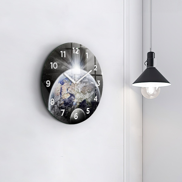 Reloj de pared redondo Tierra Luna Sol