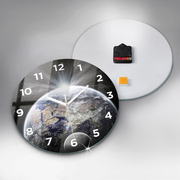 Reloj de pared redondo Tierra Luna Sol
