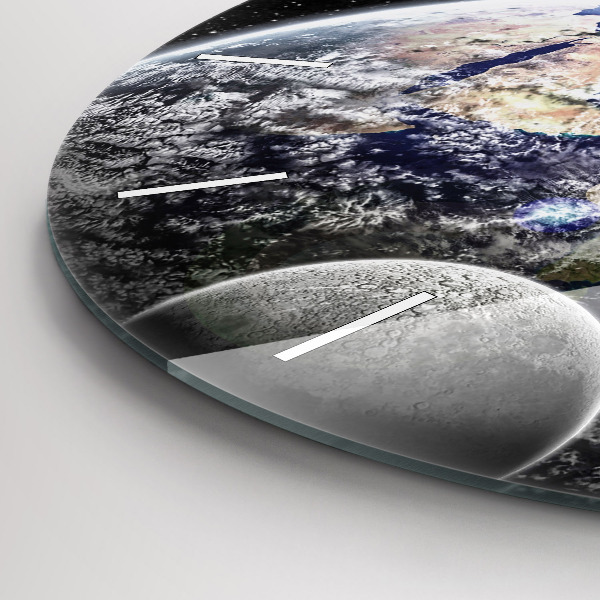 Reloj de pared redondo Tierra Luna Sol