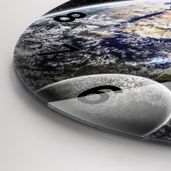 Reloj de pared redondo Tierra Luna Sol