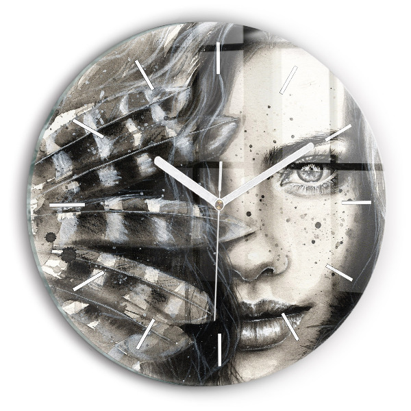 Reloj redondo pared Retrato pintado
