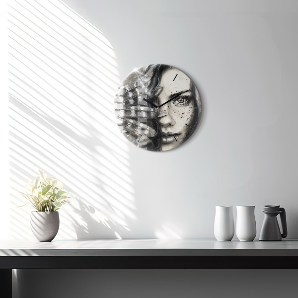 Reloj redondo pared Retrato pintado