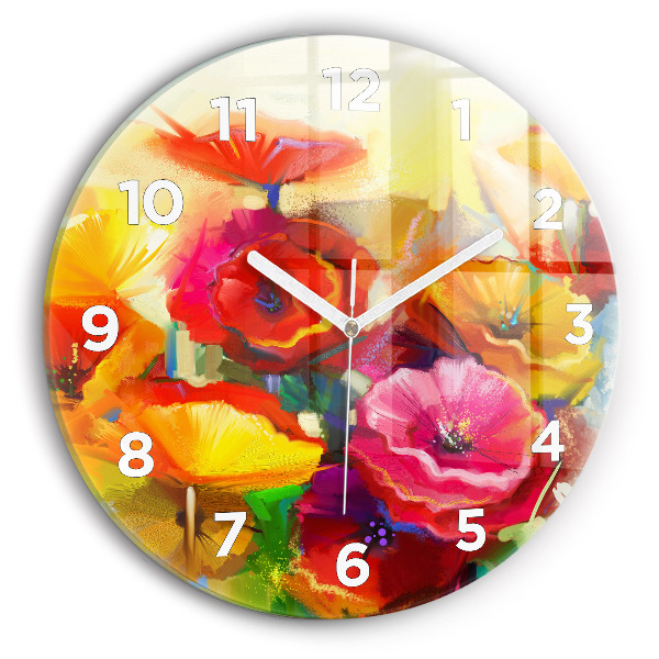 Reloj redondo pared Amapolas de colores