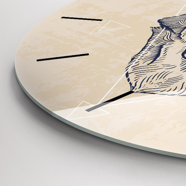 Reloj redondo pared Cabeza de lobo