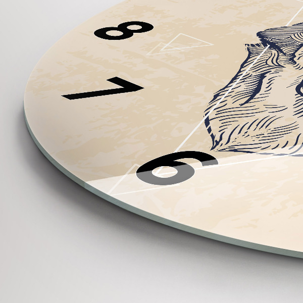 Reloj redondo pared Cabeza de lobo