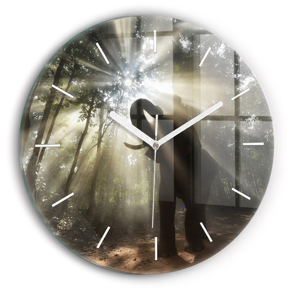 Reloj redondo pared Elefante en la jungla
