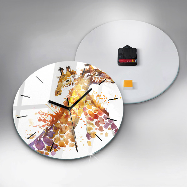 Reloj redondo pared Jirafa acuarela