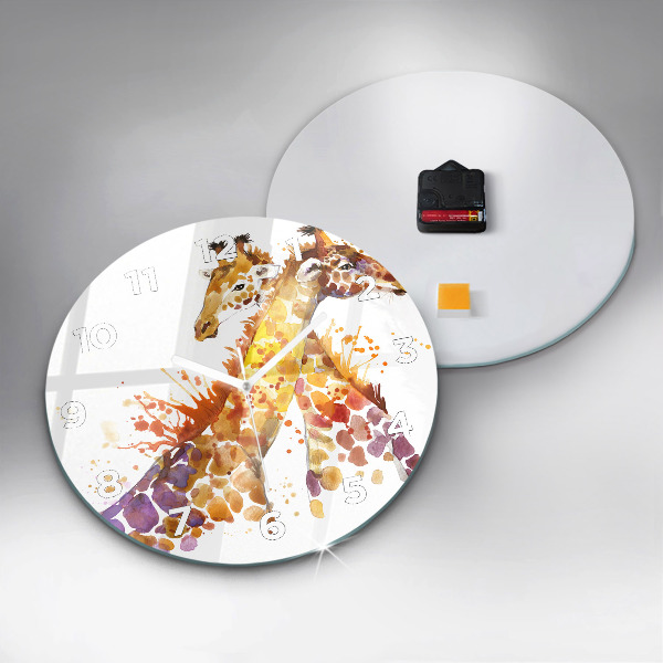 Reloj redondo pared Jirafa acuarela