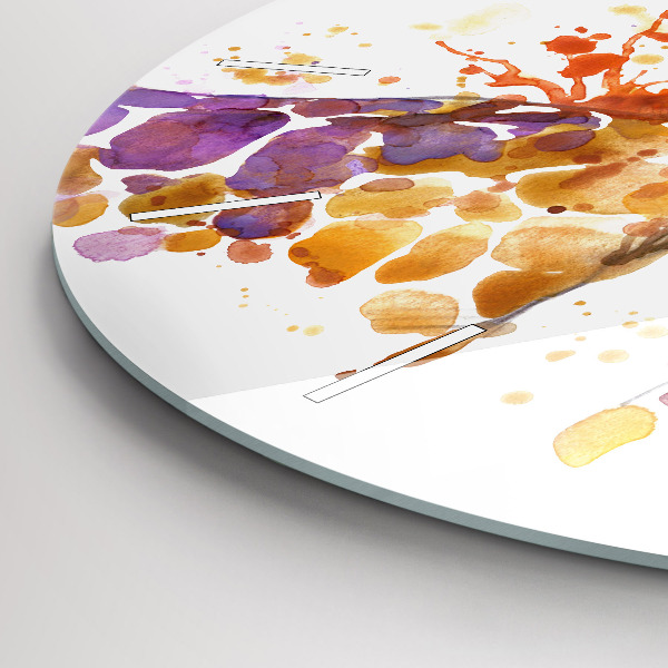 Reloj redondo pared Jirafa acuarela