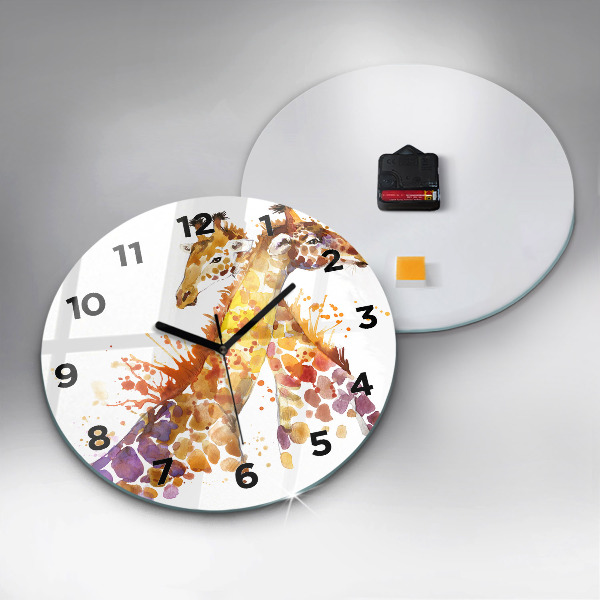 Reloj redondo pared Jirafa acuarela