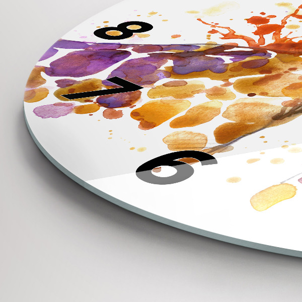 Reloj redondo pared Jirafa acuarela