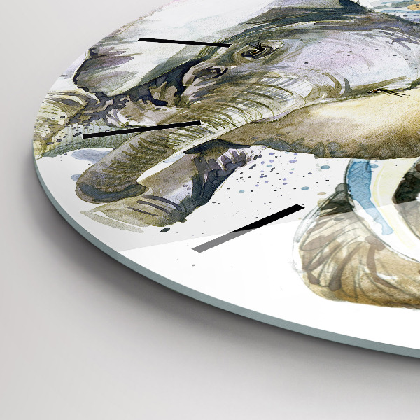 Reloj redondo pared Animales pintados Elefante