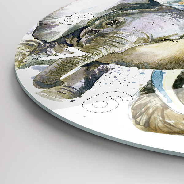 Reloj redondo pared Animales pintados Elefante