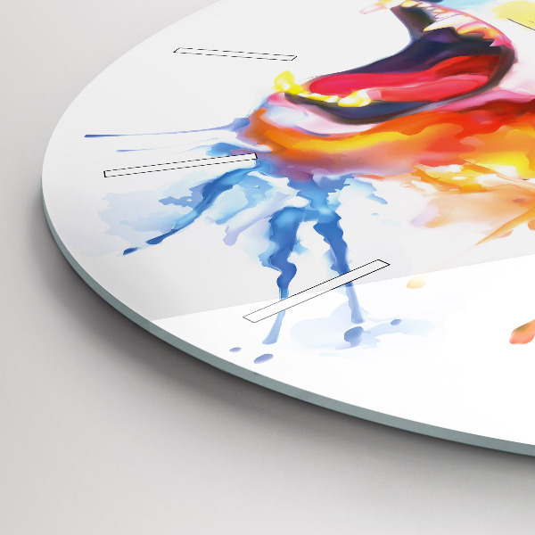 Reloj de cristal redondo León - acuarela