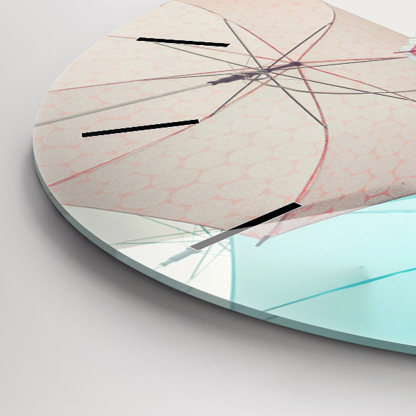 Reloj de cristal redondo Paraguas en pastel