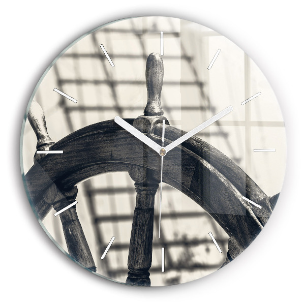 Reloj de cristal redondo Barco antiguo