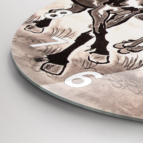 Reloj de cristal redondo Caballos al galope