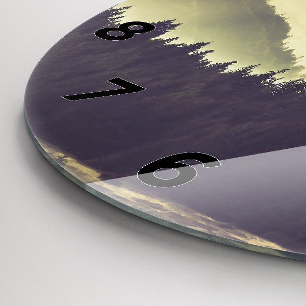 Reloj de cristal redondo Laderas neblinosas