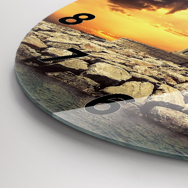 Reloj de pared redondo Faro en el mar