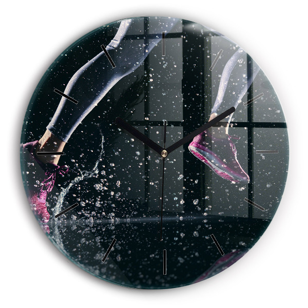 Reloj de pared redondo Vida sana y correr