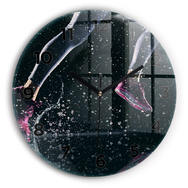 Reloj de pared redondo Vida sana y correr