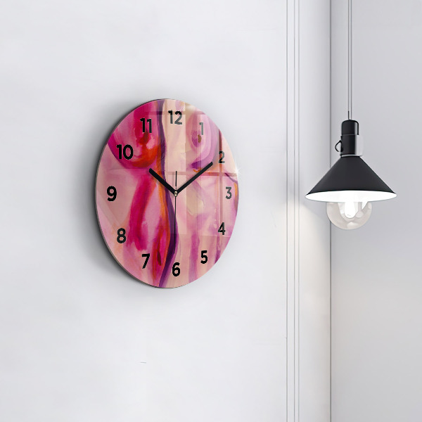 Reloj de cristal redondo Pintura Mujeres