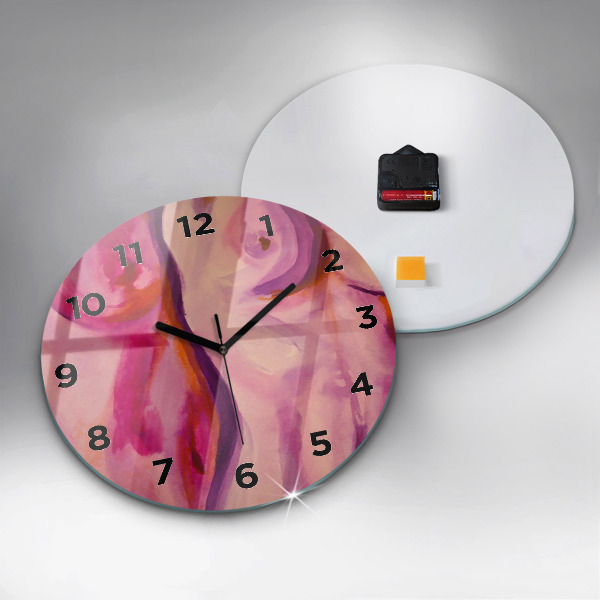 Reloj de cristal redondo Pintura Mujeres