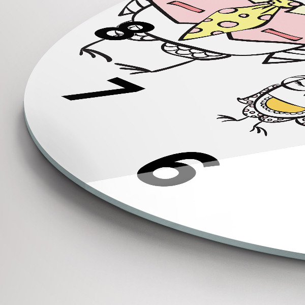 Reloj redondo pared Póster vintage con búhos