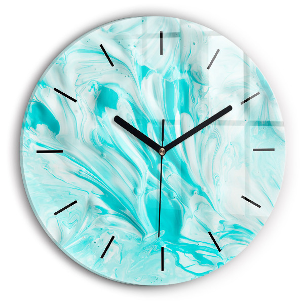 Reloj de cristal redondo Abstracción azul