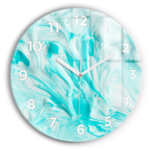 Reloj de cristal redondo Abstracción azul