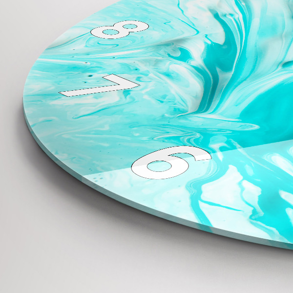 Reloj de cristal redondo Abstracción azul