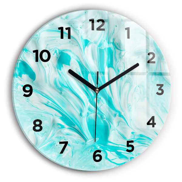 Reloj de cristal redondo Abstracción azul