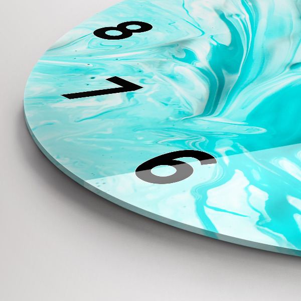 Reloj de cristal redondo Abstracción azul