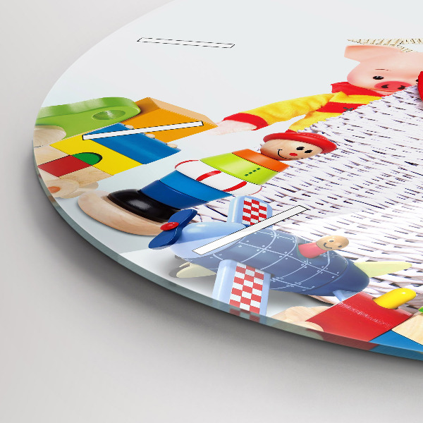 Reloj de pared redondo Cesta de mimbre con juguetes