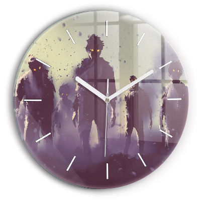 Reloj de cristal redondo Zombie de noche - halloween