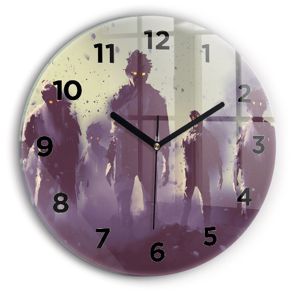 Reloj de cristal redondo Zombie de noche - halloween