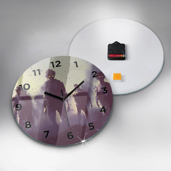 Reloj de cristal redondo Zombie de noche - halloween